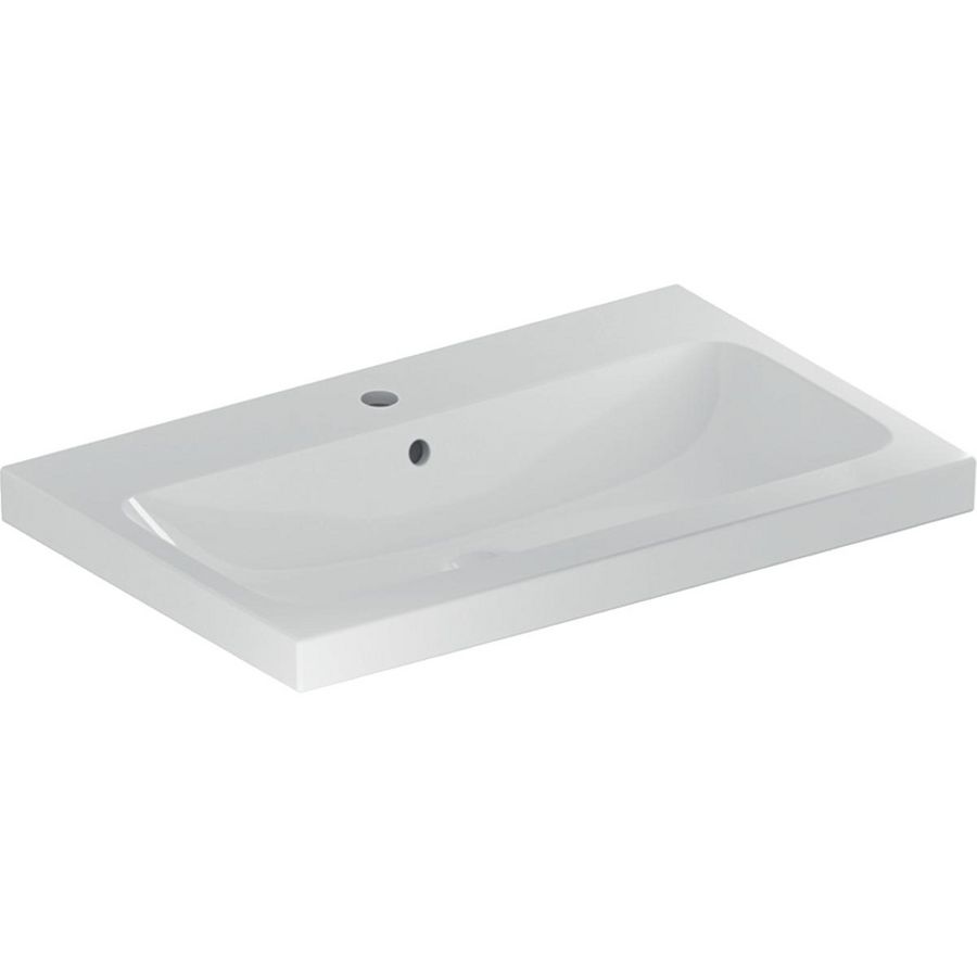 iCon Light opzetwastafel 75x48cm met kraangat + overloop wit