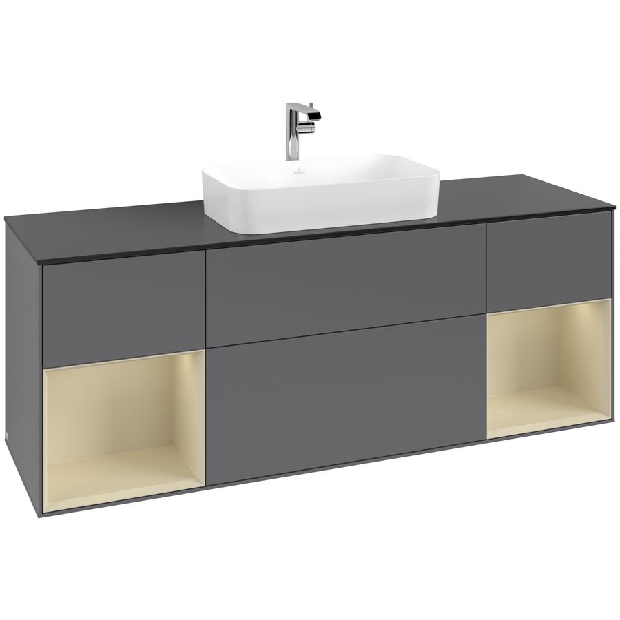 Wastafelonderkast Finion 1600x603x501mm Antr. Matt Lacquer F332HJGK