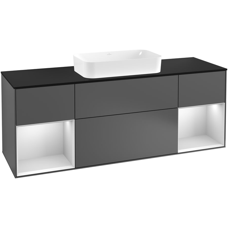 Wastafelonderkast Finion 1600x603x501mm Antr. Matt Lacquer F332MTGK