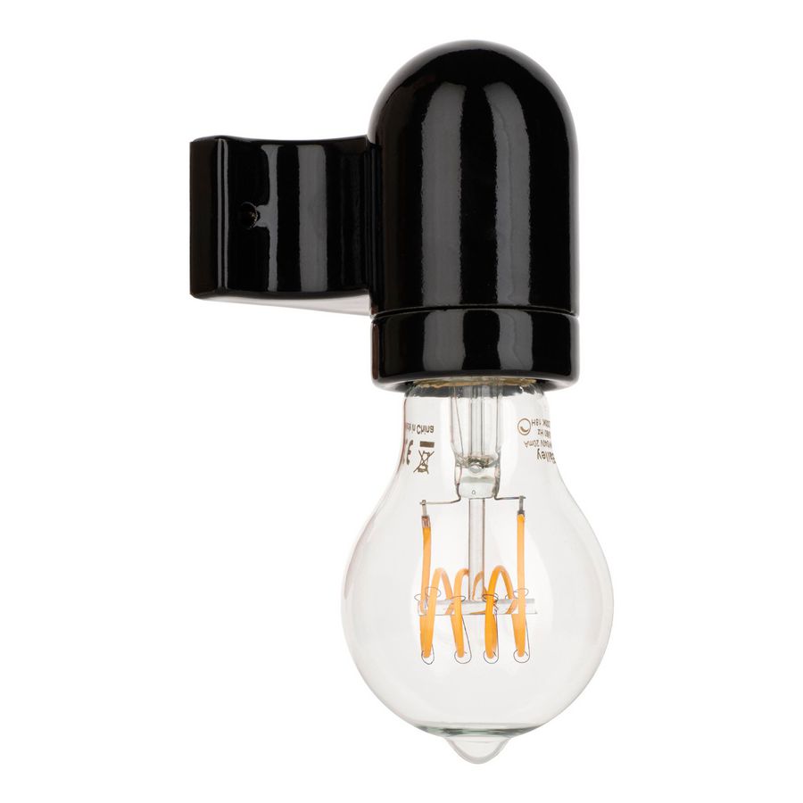 Verlichtingsarmatuur Porcelain Wall Lamp E27 zwart