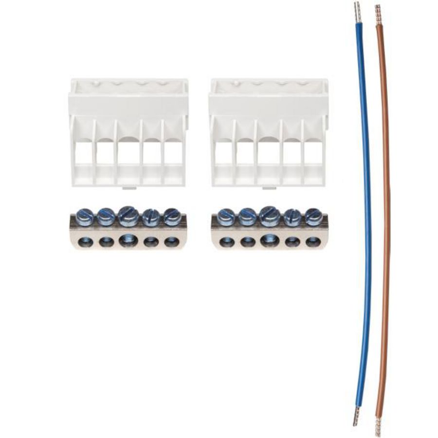 Aansluitblok + bedrading 1-fase