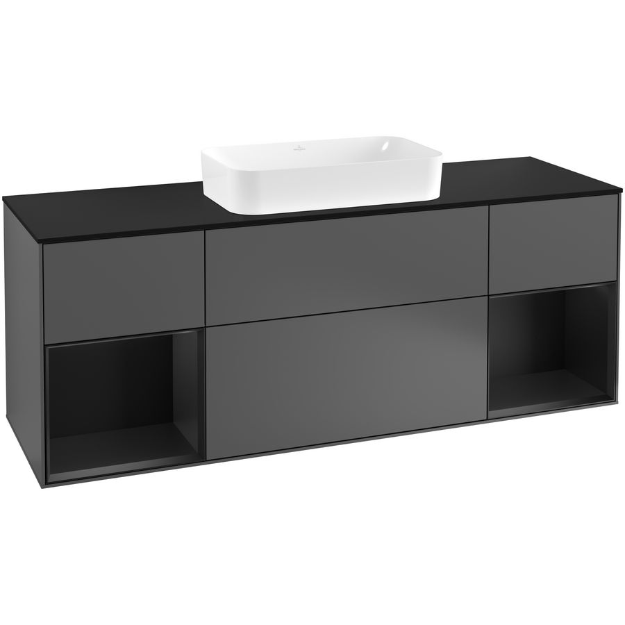 Wastafelonderkast Finion 1600x603x501mm Antr. Matt Lacquer F332PDGK
