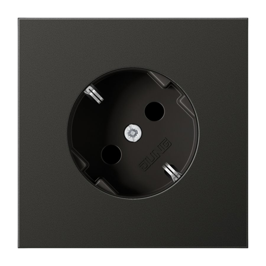 Wandcontactdoos antraciet met R/A 45gr LS