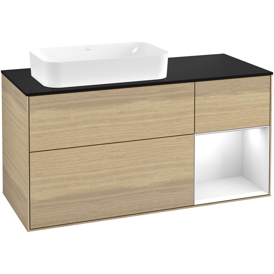 Wastafelonderkast Finion 1200x603x501mm Oak Veneer F282GFPC