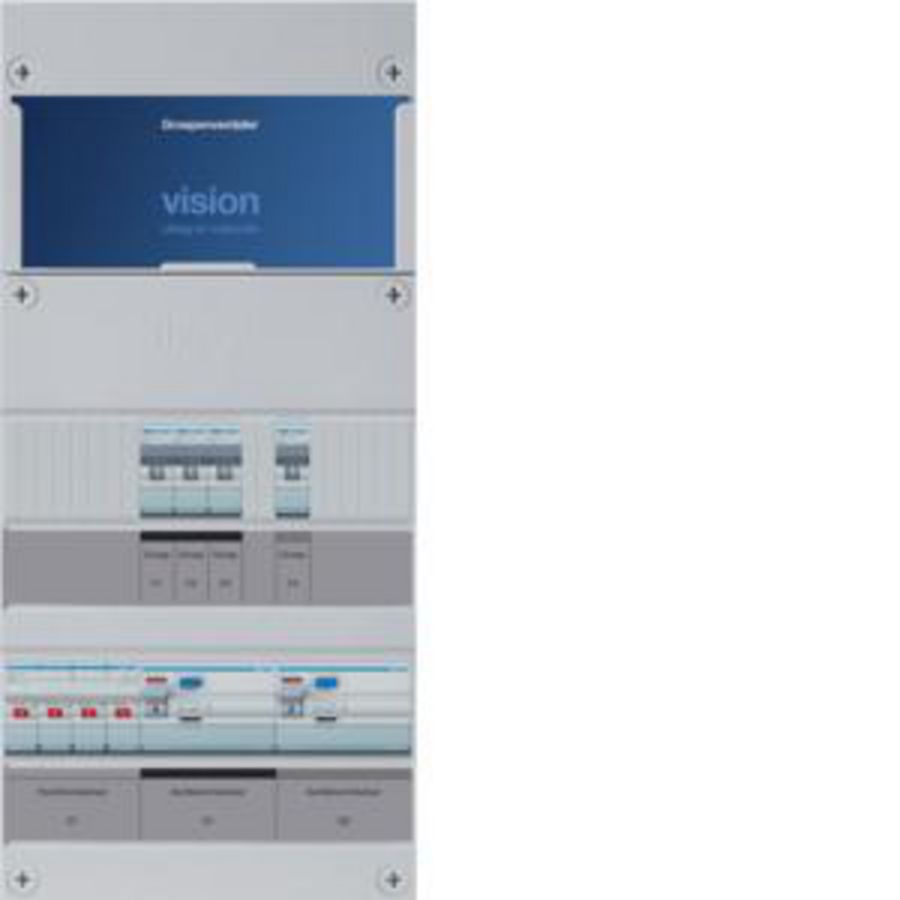 Groepenkast 4-groepenverdeler HS 2xALS 4P 30mA 3-fase