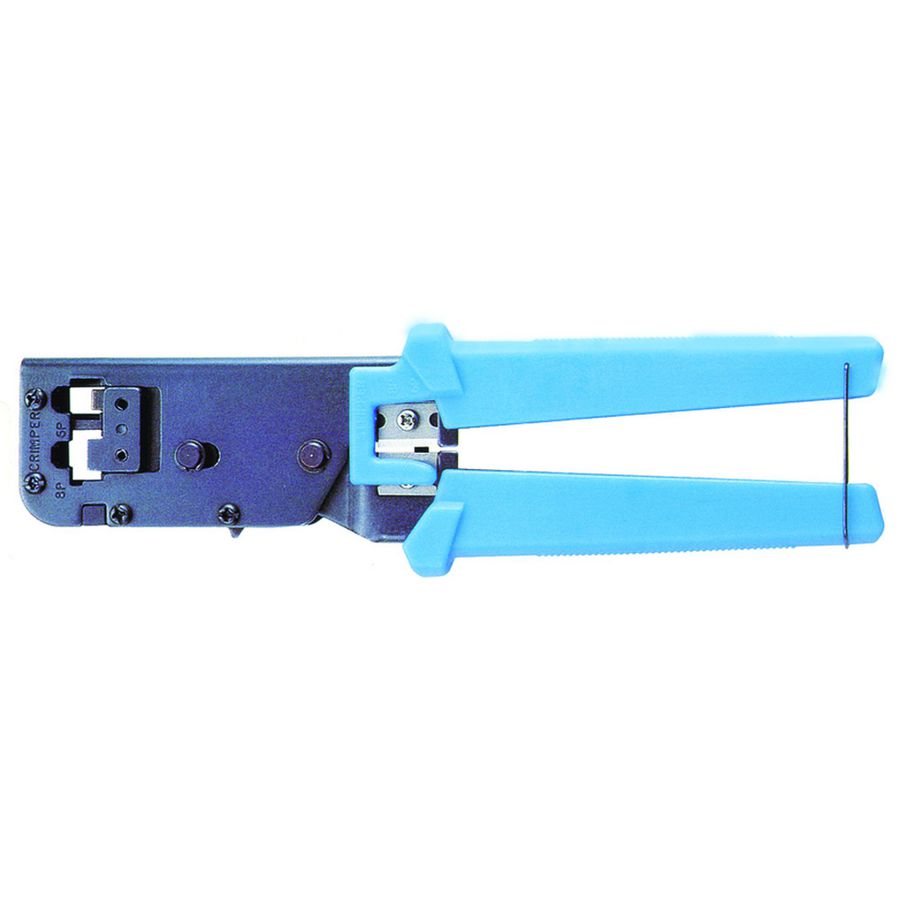 Strip-knip-krimptang voor het verwerken van RJ11/RJ12/RJ45