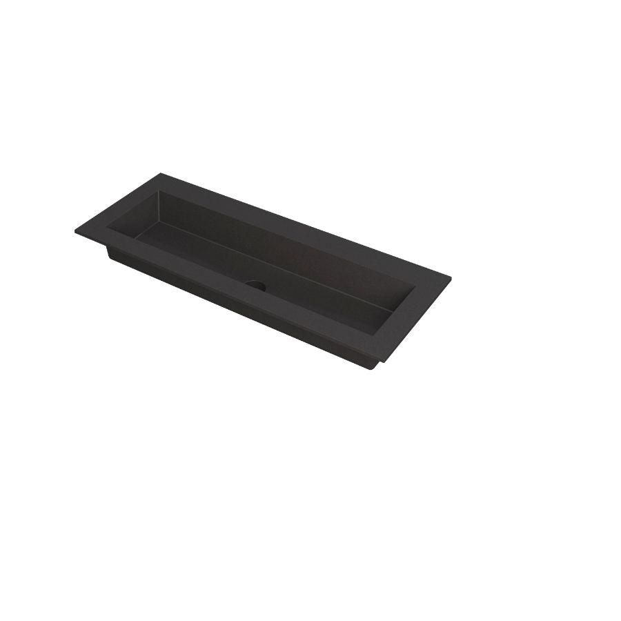 INK Kraft Wastafel enkele bak zonder kraangat zwart 120x45