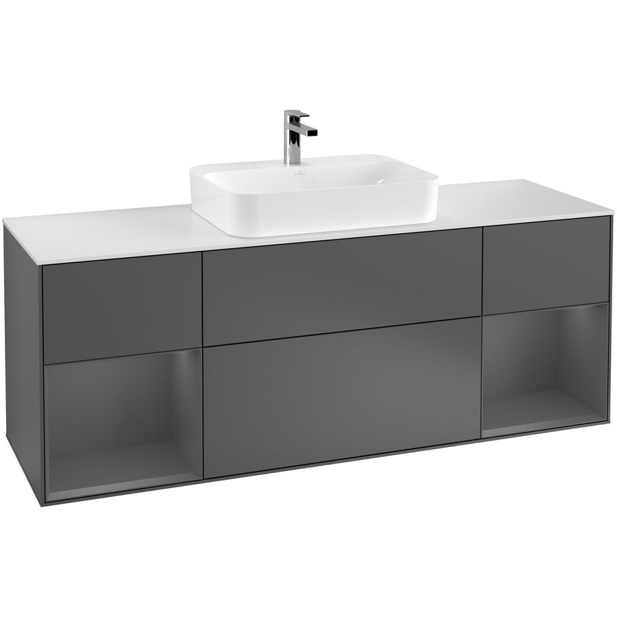 Wastafelonderkast Finion 1600x603x501mm Antr. Matt Lacquer F451GKGK