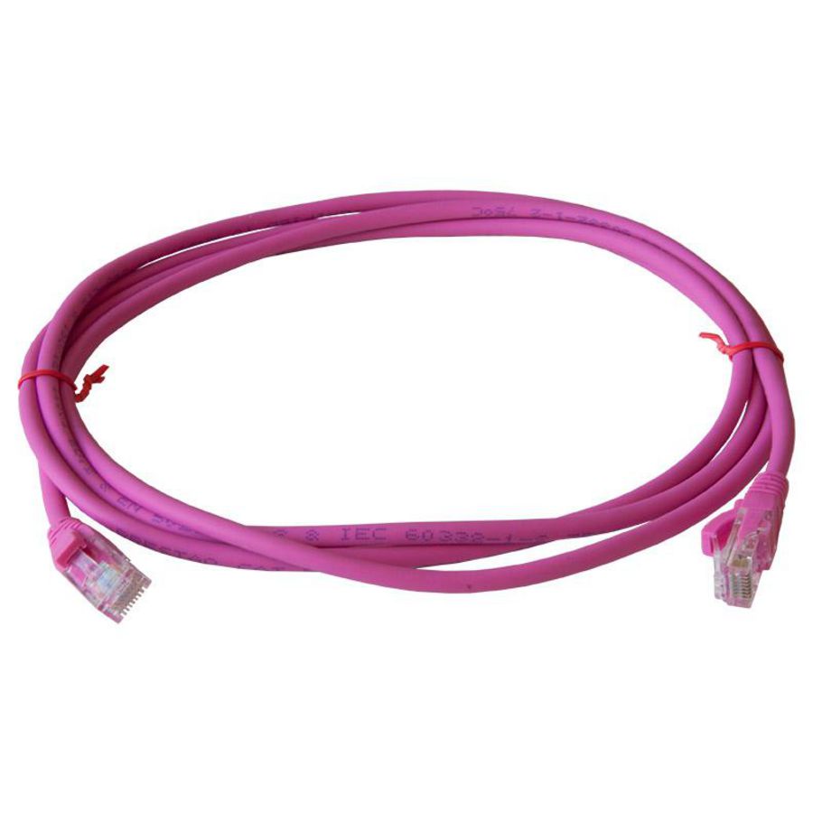 Patchkabel / netwerkkabel CAT5e UTP PVC molded roze 2.0meter