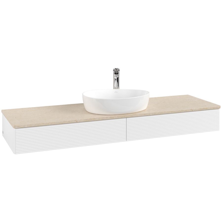Wastafelonderkast Antao 1600x190x500mm White Matt Lacquer K14153MT