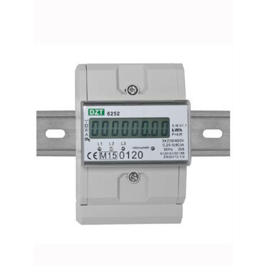 Elektriciteitsmeter DZT6252 5(80)Amp76mm MID 400V 50hz 1Kimp