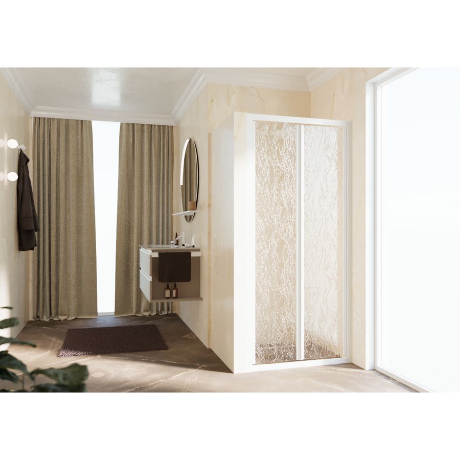 Vouwdeur LUNS 600-660x1950mm wit aqua