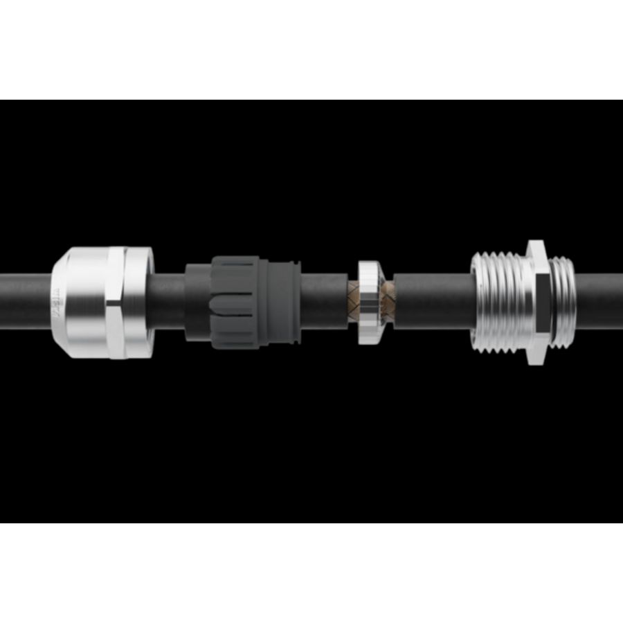 EMC-wartel messing vernikkeld M40, DIN 45545 doorlaat 16-28mm (EMSKV40EMV-SRW) VVE=10