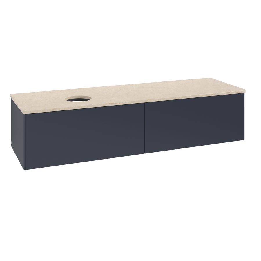 Wastafelonderkast Antao 1600x360x500mm Mid.Blue Matt Lacquer L37013HG