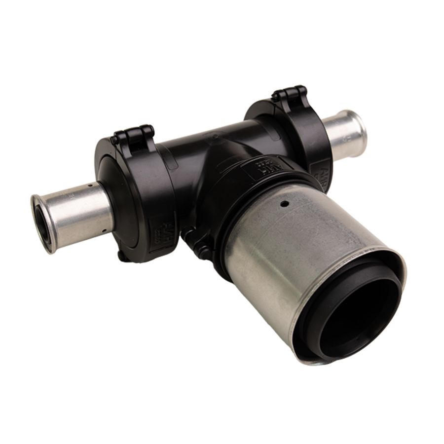 T-koppeling verlopend persaansluiting 12PK 50x75x50mm kunststof