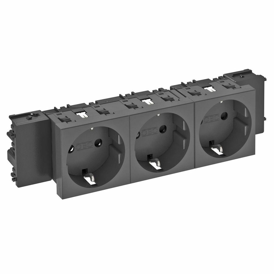 Contactdoos 3-vdg 0gr moduul-45 zijaans. 250V 10/16A 6120390