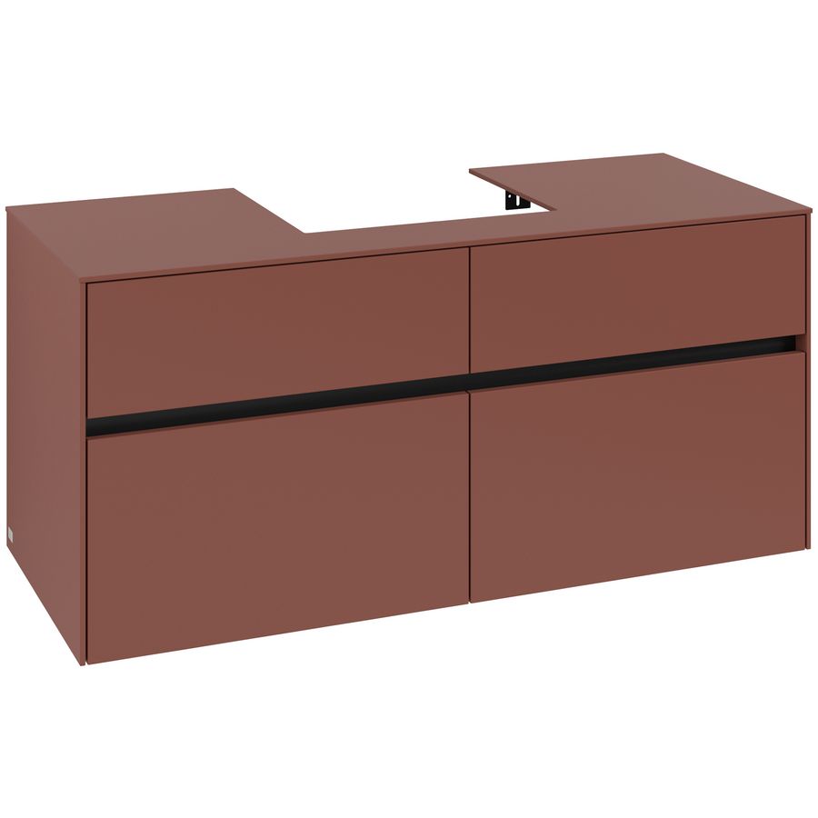 Wastafelonderkast Collaro 1200x548x500mm Wine Red C07000AH