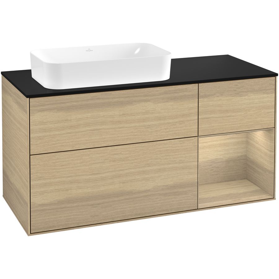Wastafelonderkast Finion 1200x603x501mm Oak Veneer F282PCPC