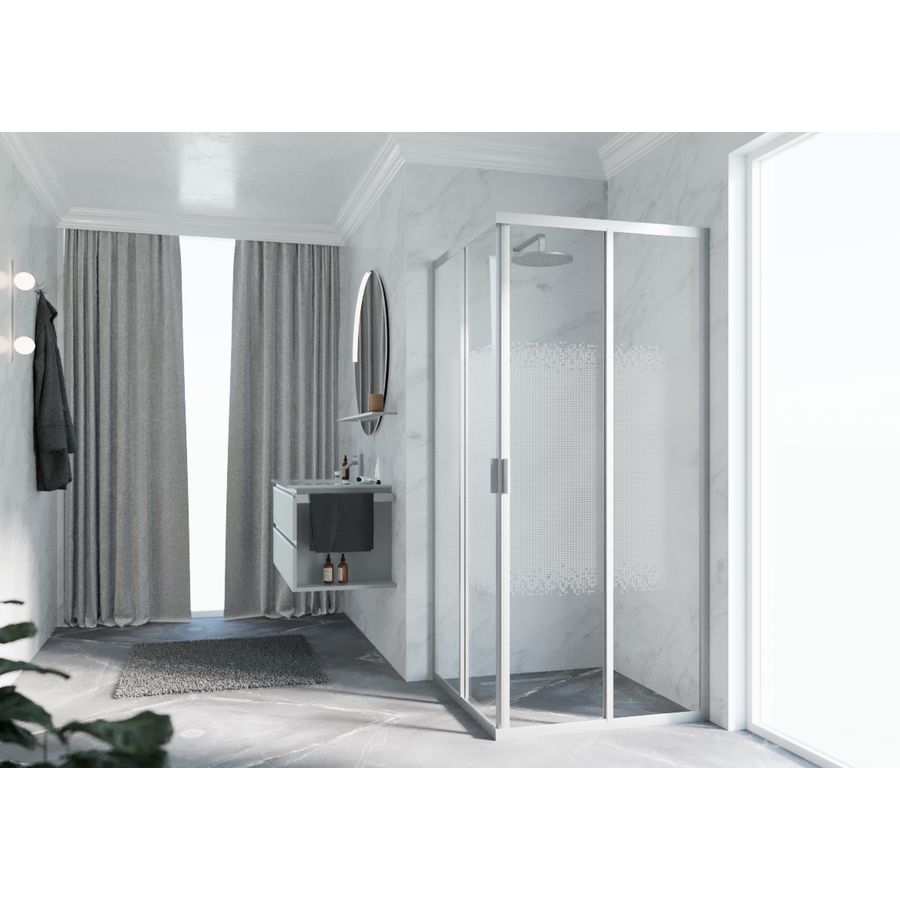 Deel hoekinstap (1 van 2 omkeerbaar) LUNES 2.0-A 1080-1110x1950mm motief LUNES 2.0 profielkleur matchroom.