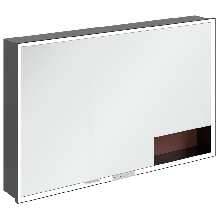 Inbouw-spiegelkast My View+ 1200x750x168mm Wine Red