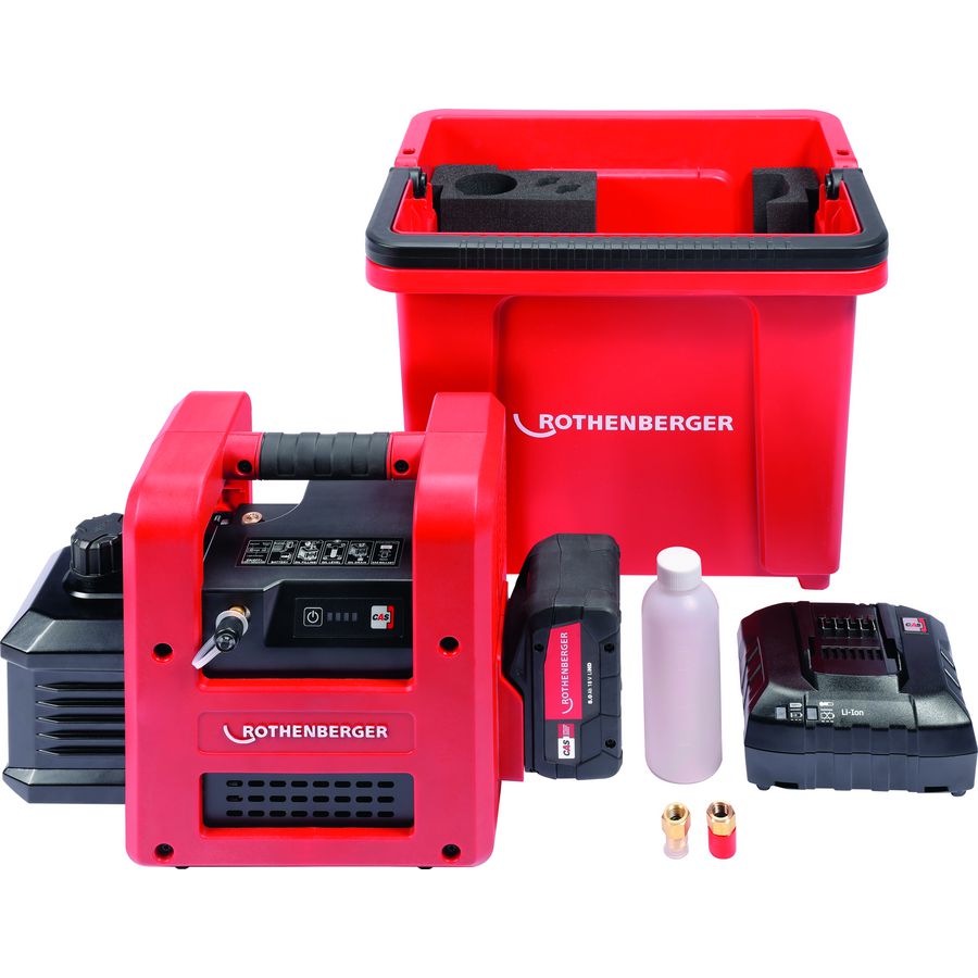Vacuumpomp 2-traps ROAIRVAC R32 5.0 18V + accu/lader/bucket