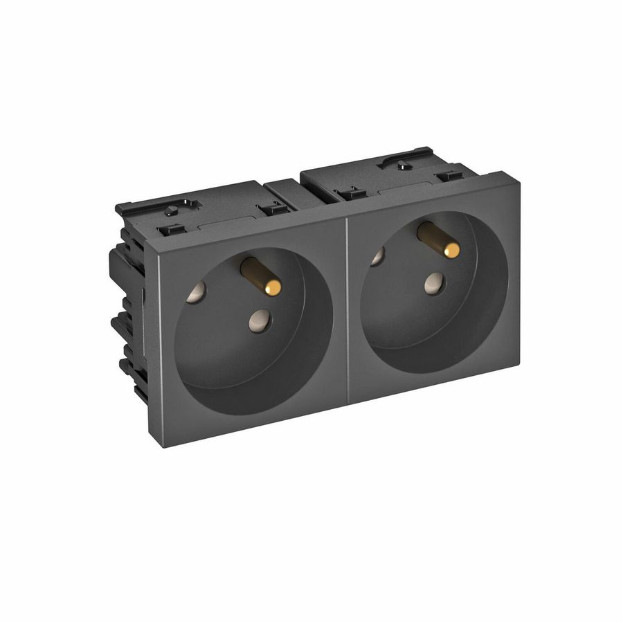 Socket 33gr. double with earth pin Connect 45 250V 10/16A Po