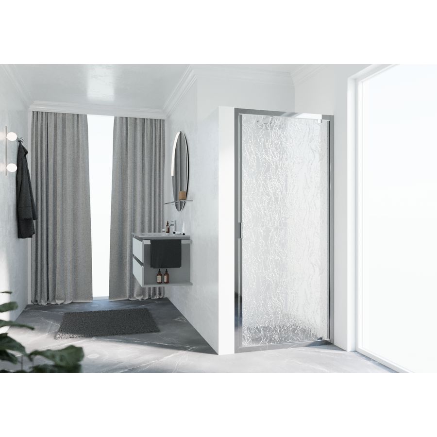 Draaideur LUNG 600-660x1950mm chroom aqua