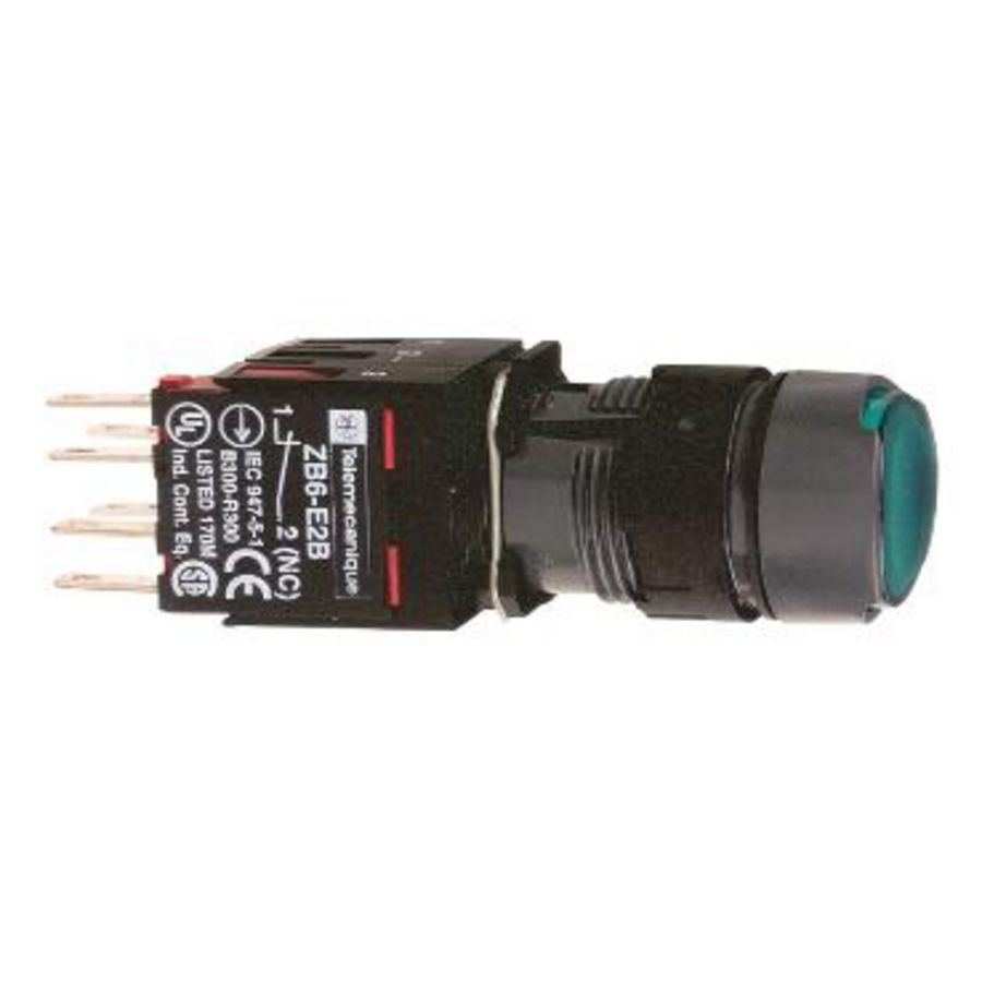 Drukknop Verlicht Verzonken Terugvering 16mm 24V 1NO + 1N