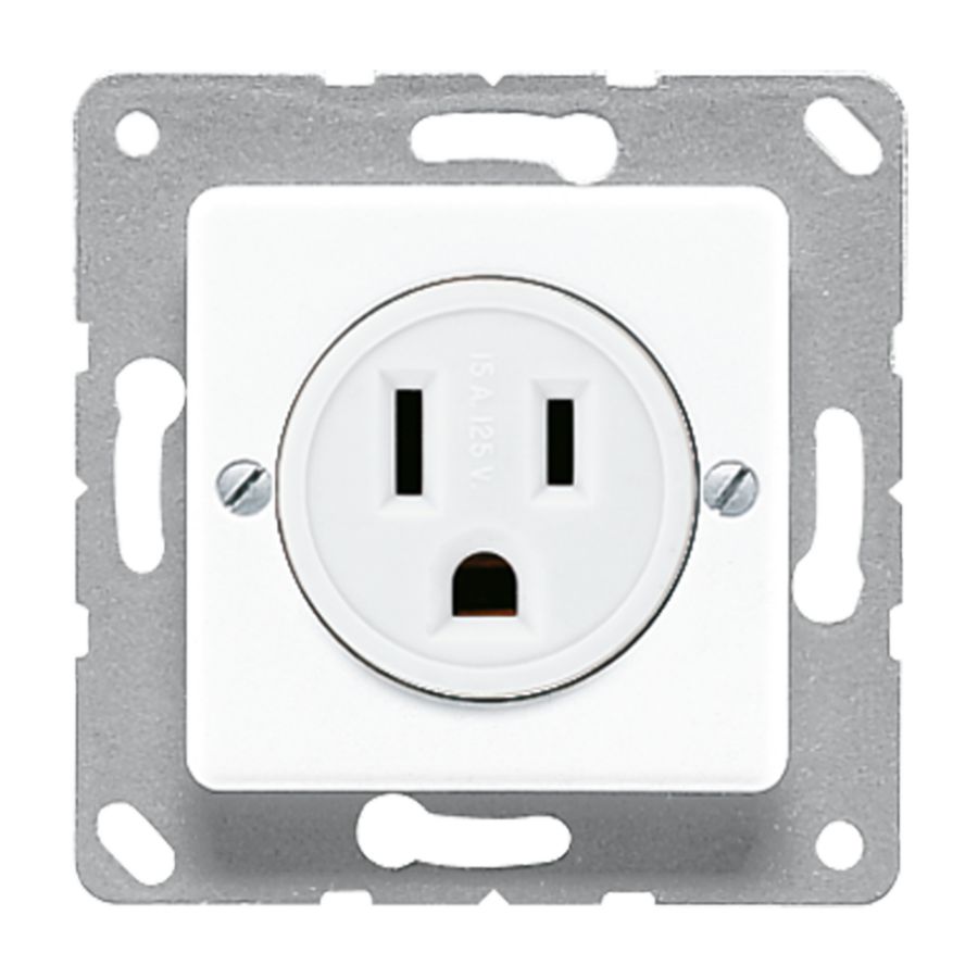 Wandcontactdoos alpin wit Us Nema 15 A 50x50 AS500
