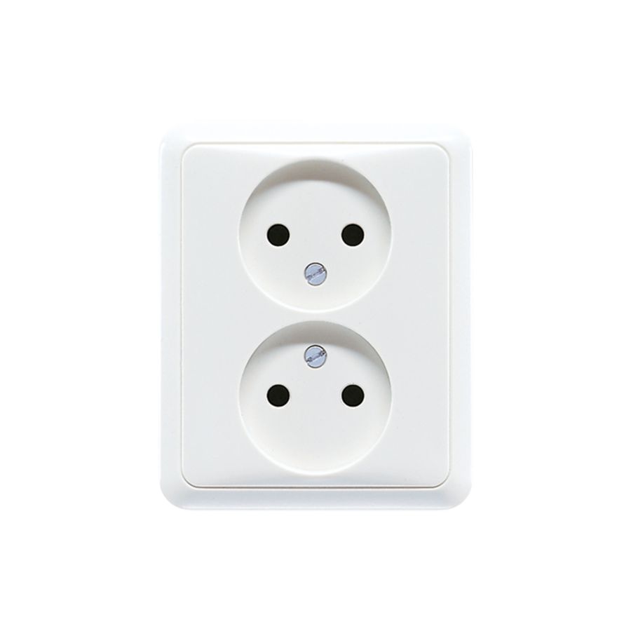 Wandcontactdoos alpin wit 2-voudig CD500