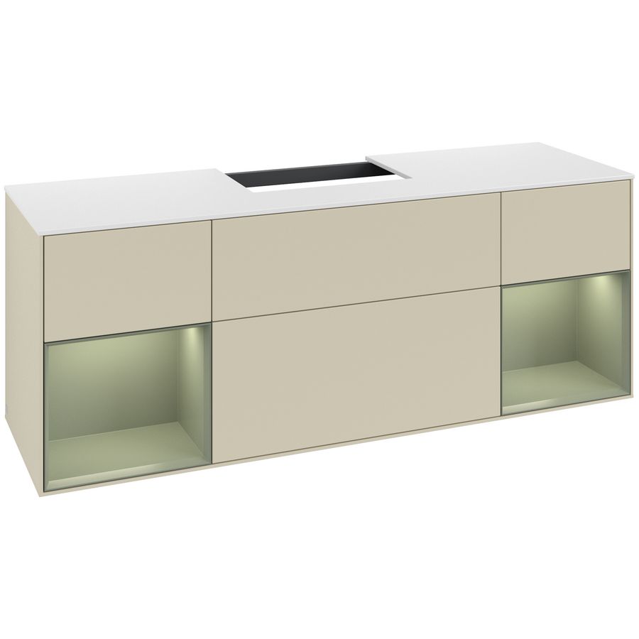 Wastafelonderkast Finion 1600x603x501mm S.Grey Matt Lacquer F211GMHJ