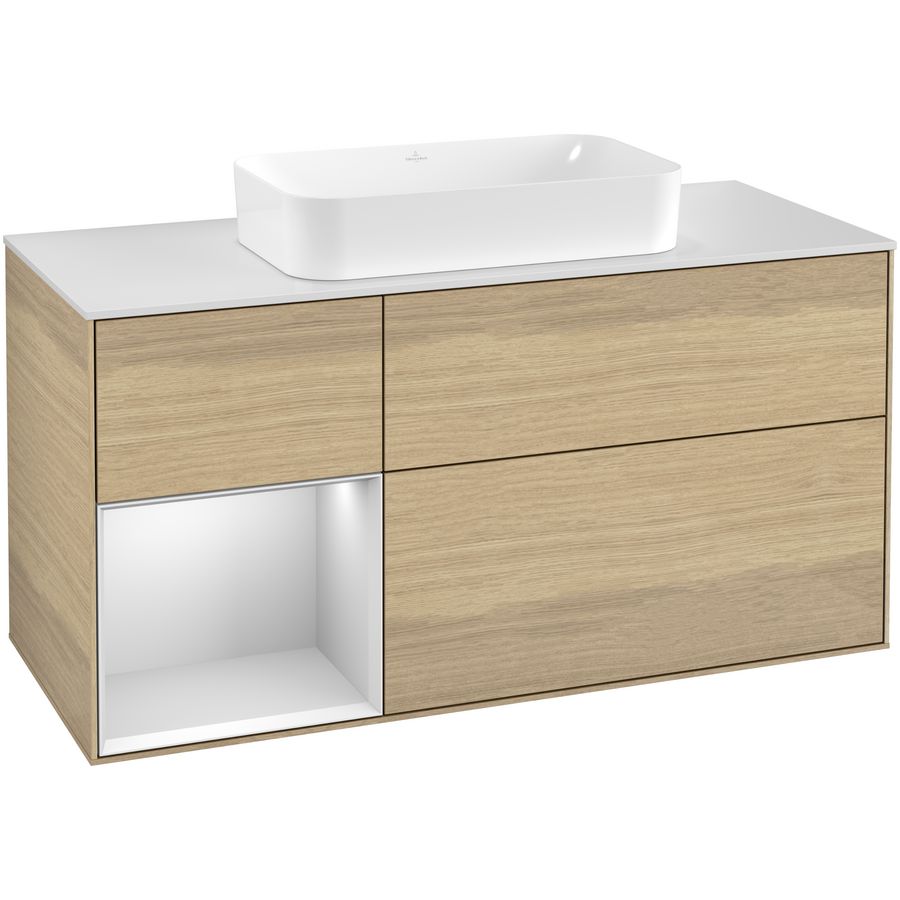 Wastafelonderkast Finion 1200x603x501mm Oak Veneer F291MTPC