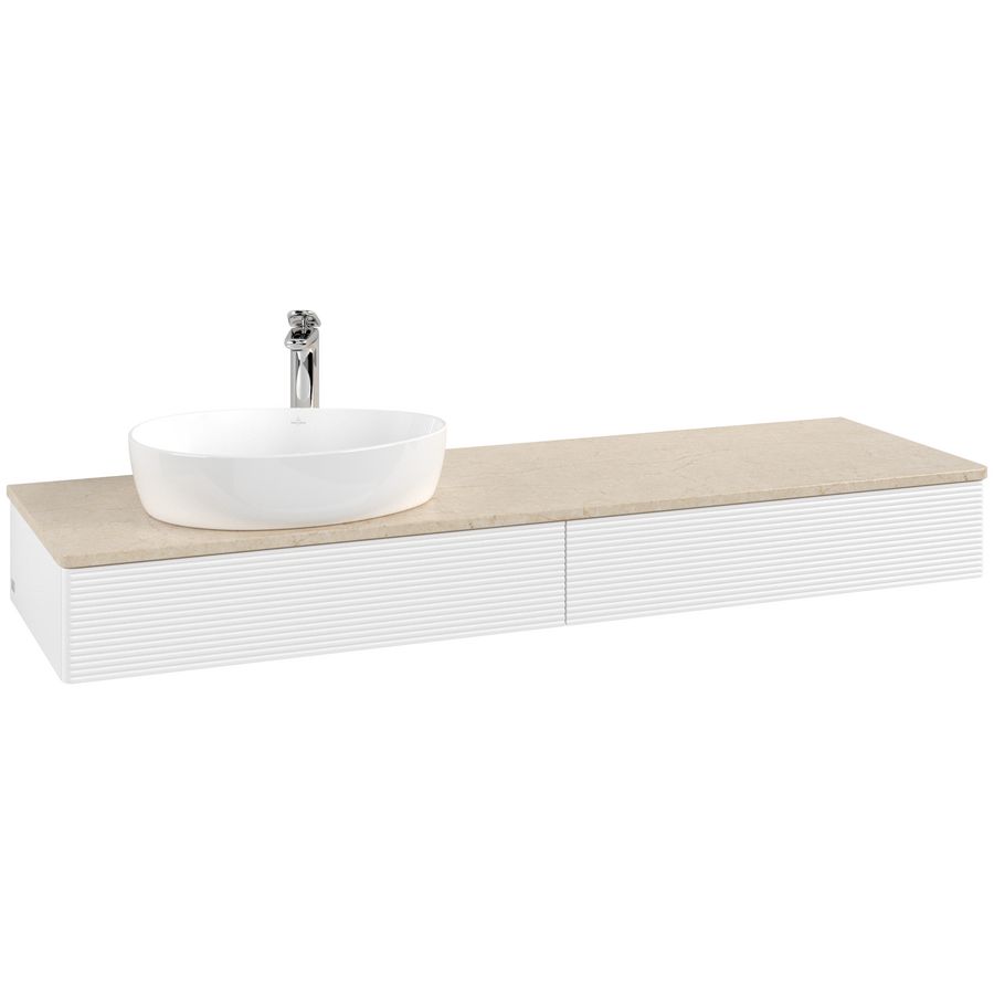 Wastafelonderkast Antao 1600x190x500mm White Matt Lacquer K15153MT