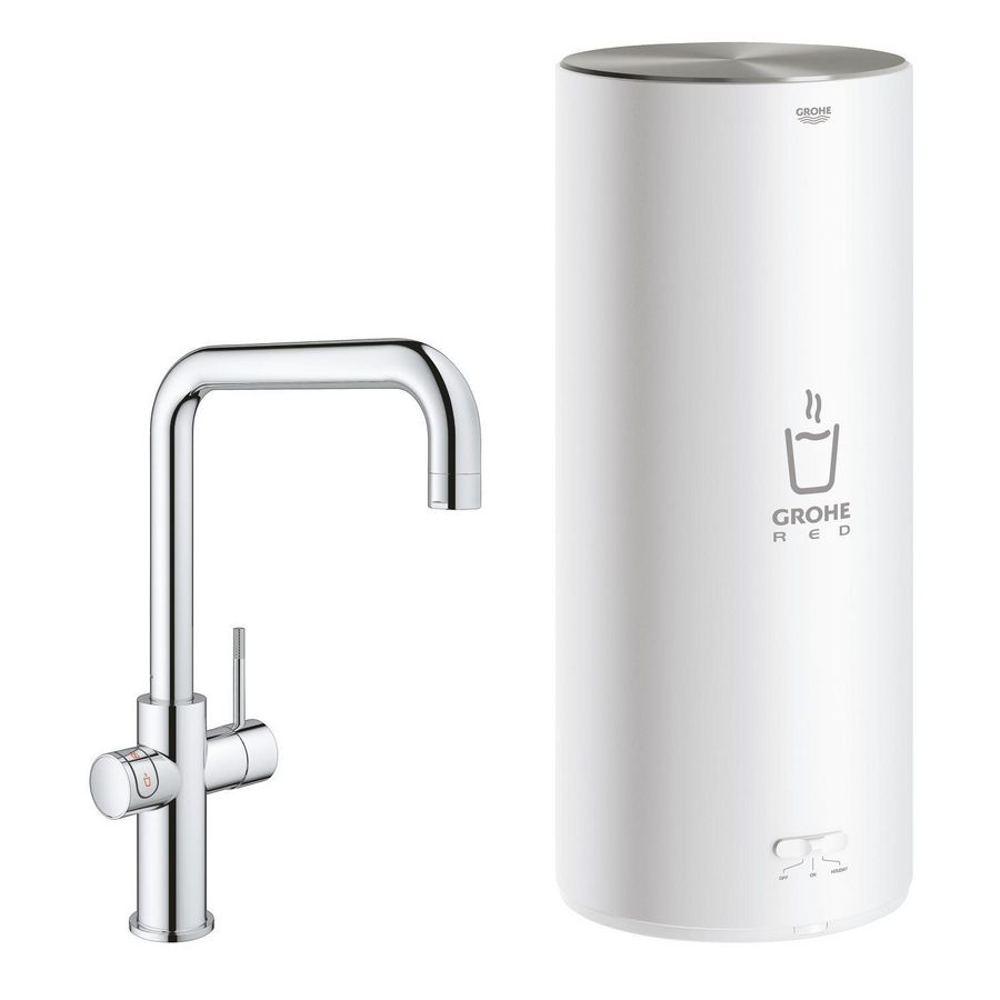 Red duo 3-in-1 kokendwater keukenmengkraan chroom u-uitloop + L-size boiler