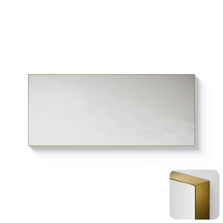 Spiegel Metallic Line Rectangle brushed Brass 140x60cm