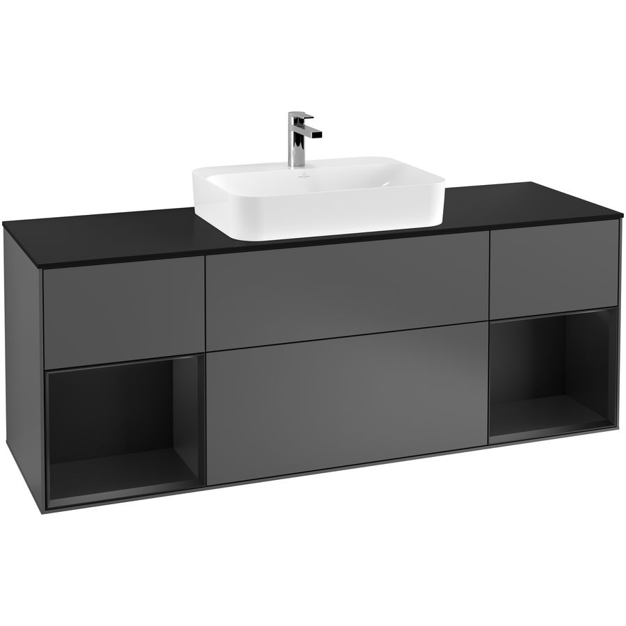 Wastafelonderkast Finion 1600x603x501mm Antr. Matt Lacquer F452PDGK