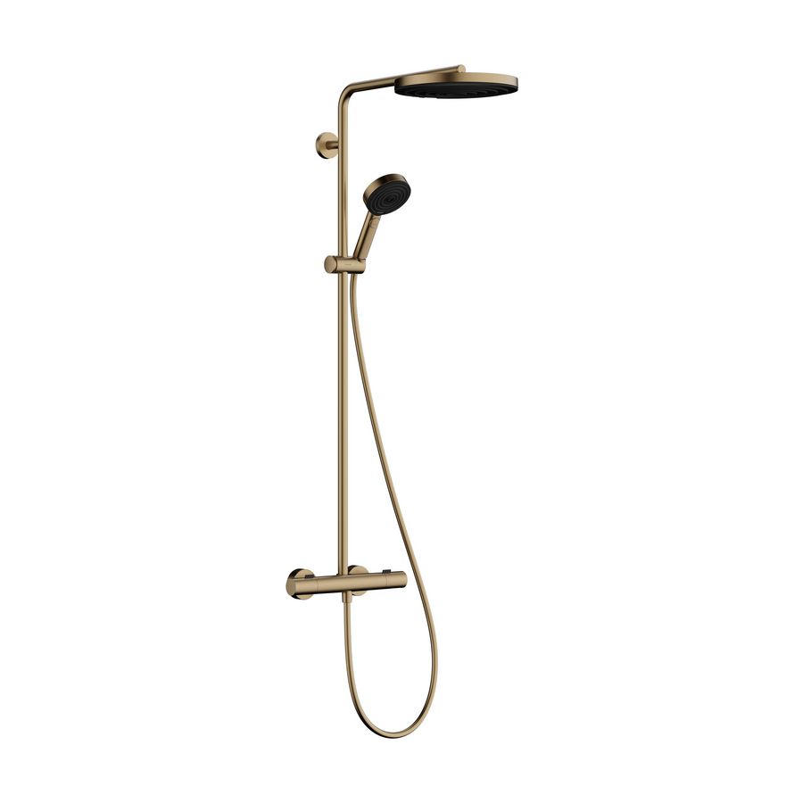 Showerpipe 260 1 straalsoort met thermostaat handdouche 3 straalsoorten brushed bronze Pulsify Puro