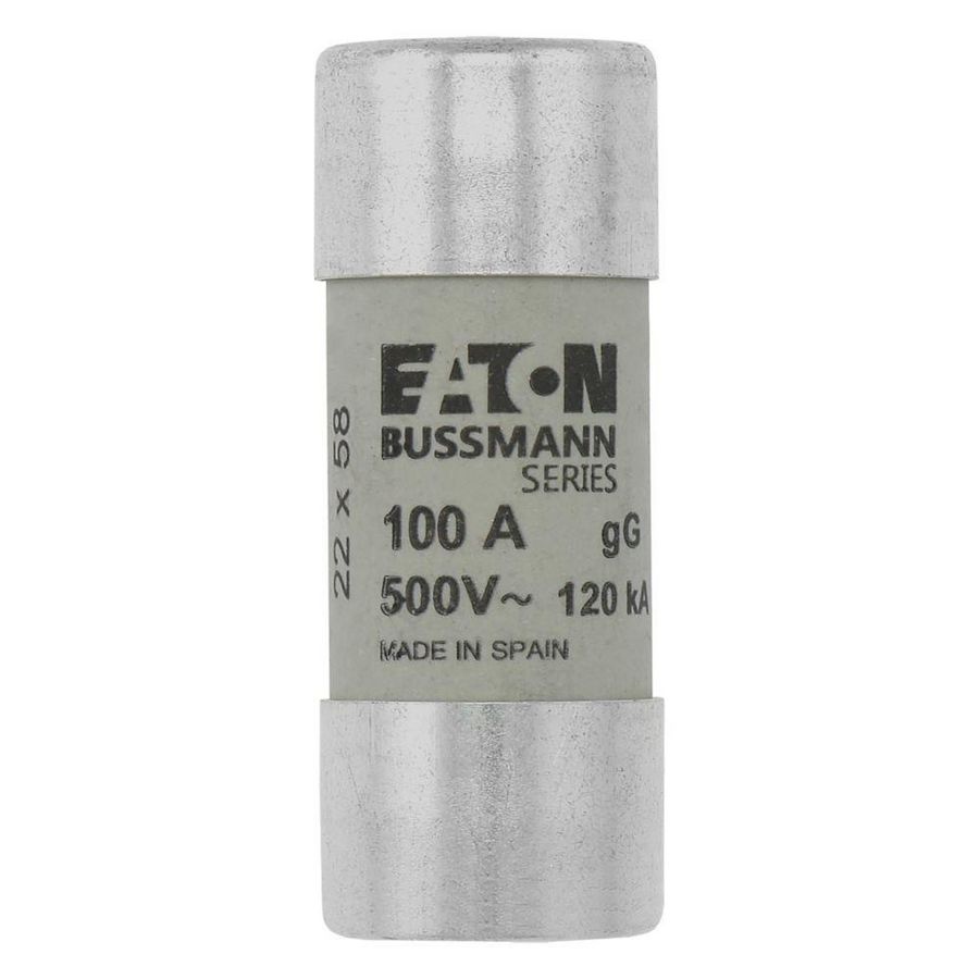 Zekering laagspanning 100A AC 500V 22x58 gL/gG met s VVE=10