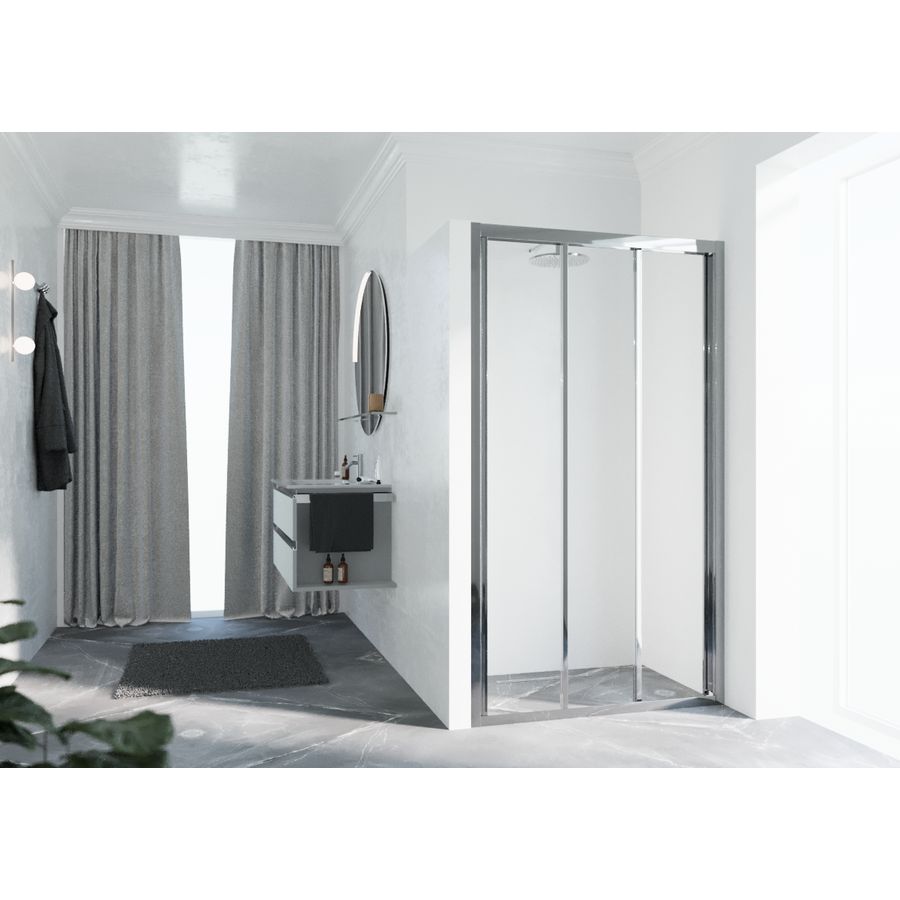 Schuifdeur LUN3P 900-960x1950mm chroom helder