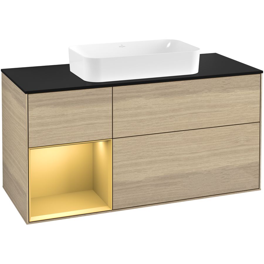 Wastafelonderkast Finion 1200x603x501mm Oak Veneer F292HFPC