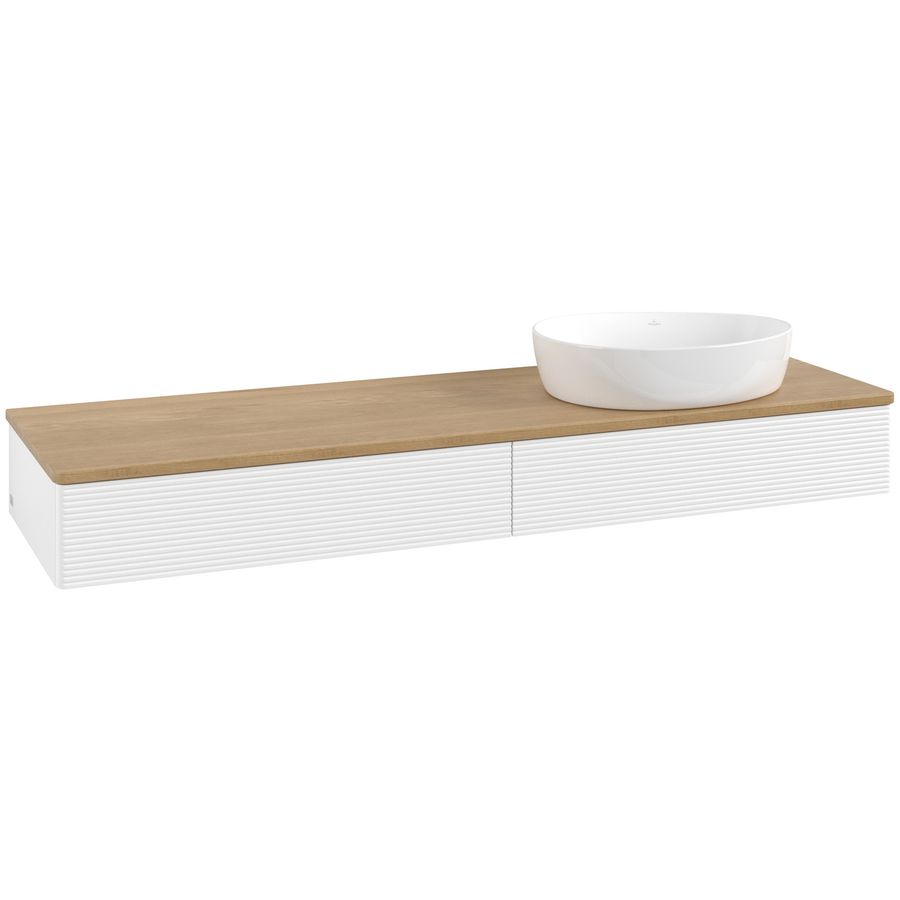Wastafelonderkast Antao 1600x190x500mm White Matt Lacquer K16111MT