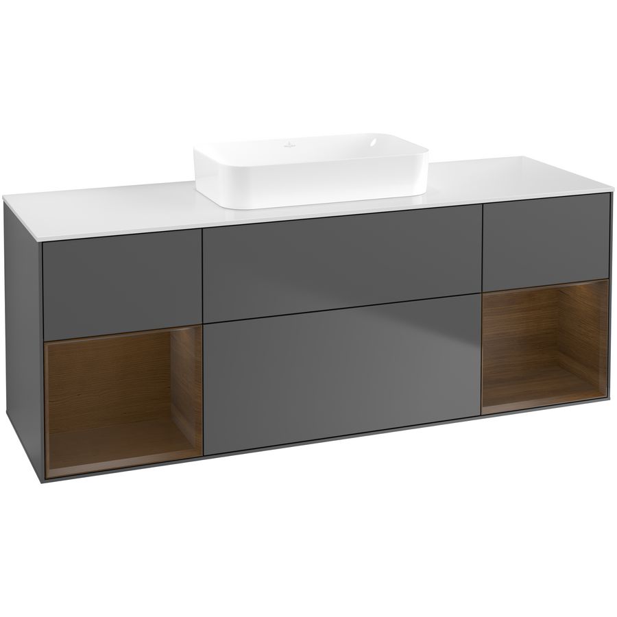 Wastafelonderkast Finion 1600x603x501mm Antr. Matt Lacquer F741GNGK
