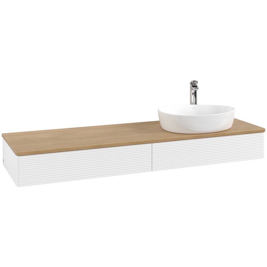 Wastafelonderkast Antao 1600x190x500mm White Matt Lacquer K16151MT