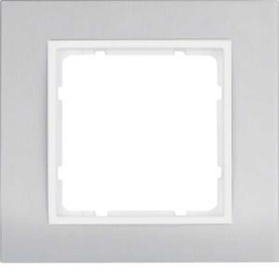 Afdekraam 1-v berker B.3 aluminium naturel/polarwit mat