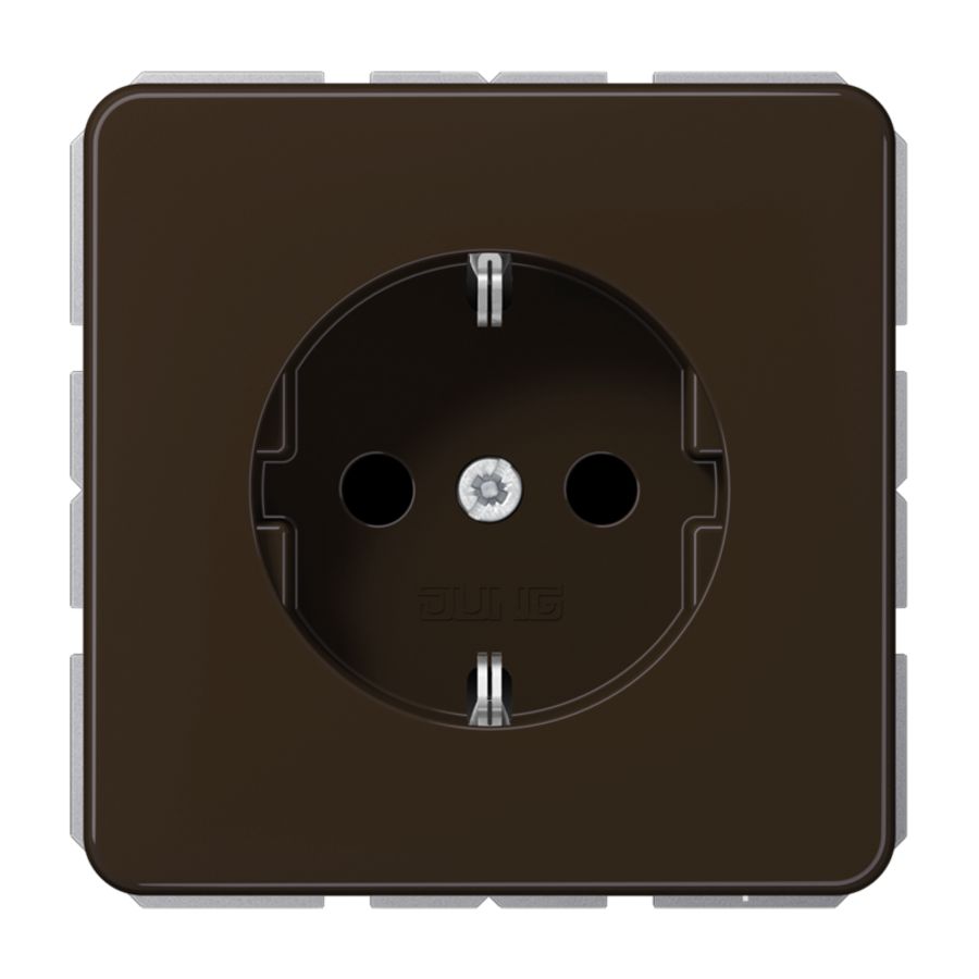 Wandcontactdoos bruin besch.cont.& aanr.veil. CD500