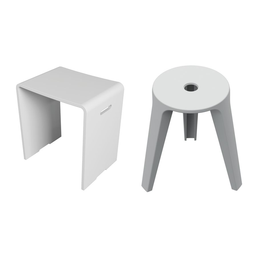 Solid surface zitje - mat wit 43x40x29cm