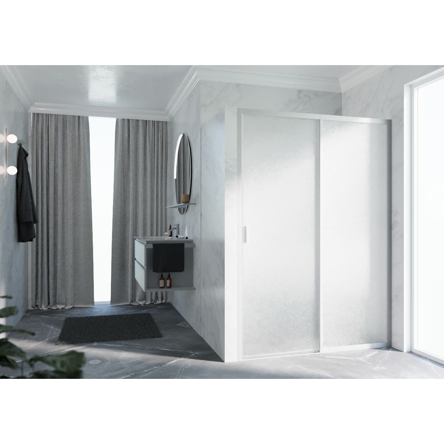 Schuifdeur LUNES 2PH (uitv. links) 1200-1260x1950mm glas niva profiel zilver matt