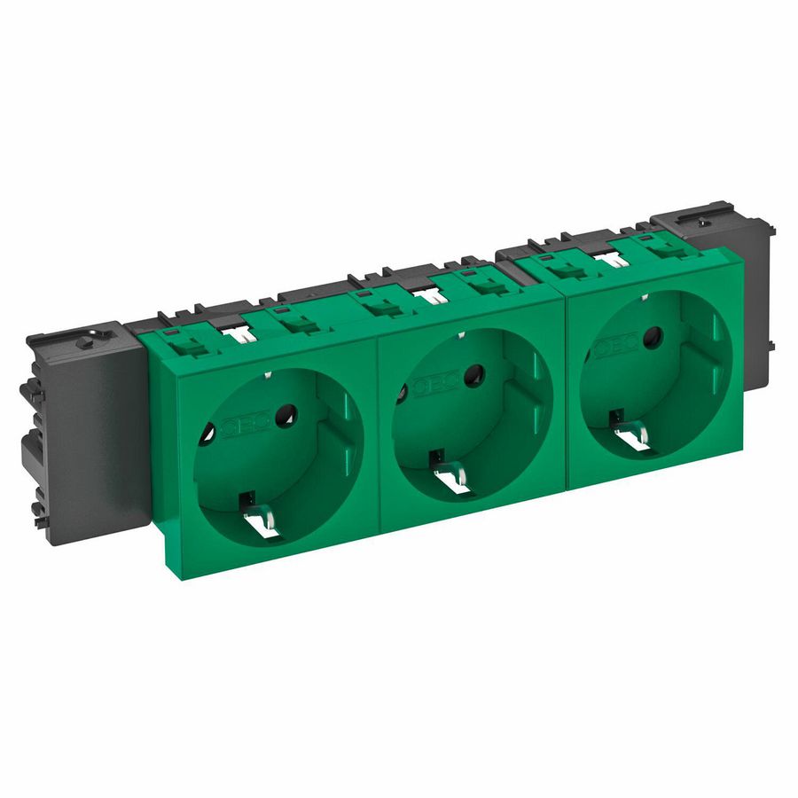 Contactdoos 3-vdg 0gr moduul-45 zijaans. 250V 10/16A 6120386