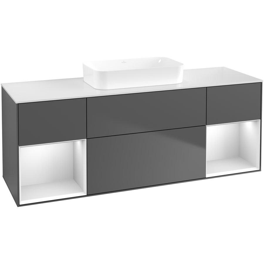 Wastafelonderkast Finion 1600x603x501mm Antr. Matt Lacquer F741MTGK