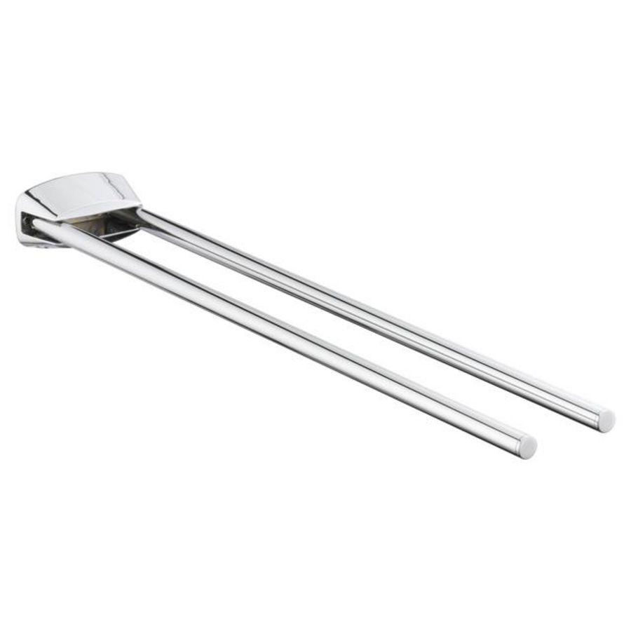 City 2 handdoekhouder 2-lids voorspr.43cm verchr./beweegbaar